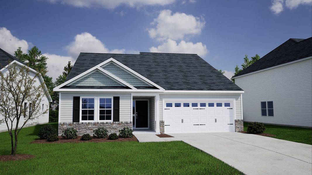 Representative exterior photo of a completed home built from the Gwinnett - Genesis Value Collection by Mungo Homes in Killians Crossing, Blythewood, SC (Image 44).