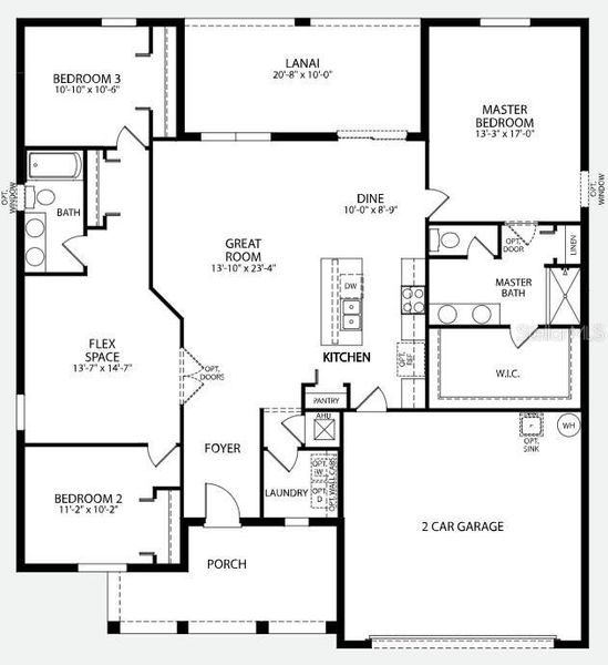 Floor Plan- Model home - actual features may vary.