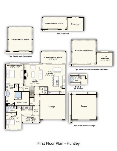 2D floor plan layout for the Huntley by Grant & Co in Georgetown, Collierville, TN (Image 3).
