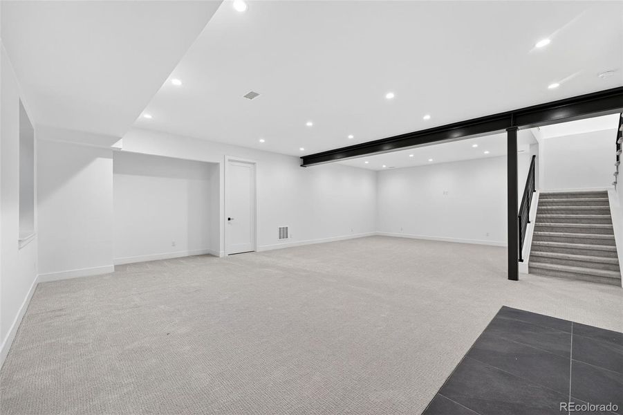 Basement family theater space