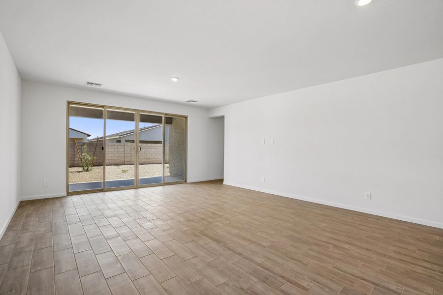 Great room with upgraded 4 panel slider Great room with upgraded 4 panel slider
