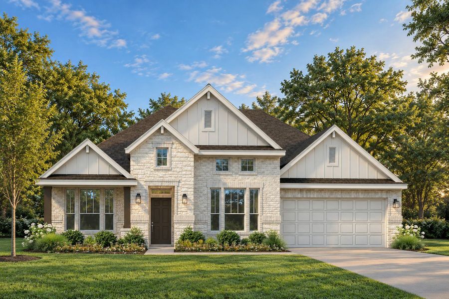 Representative exterior photo of a completed home built from the Agave Single Story by Kindred Homes in Dominion Park, Waxahachie, TX (Image 21).