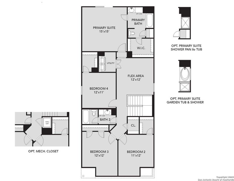 2D floor plan layout of this home in Timber Creek, San Antonio, TX (Image 3).