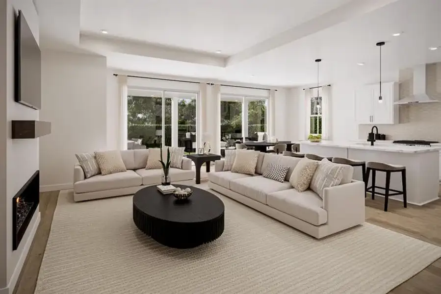 Representative furnished interior of a home built from the Oakleigh Quick Move-In by Ryan Homes in Lakes at Riverbend, Navassa (Image 4).