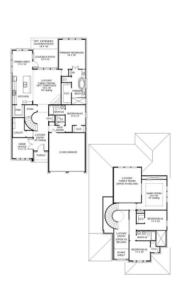2D floor plan layout of this home in Candela, Richmond, TX (Image 5).