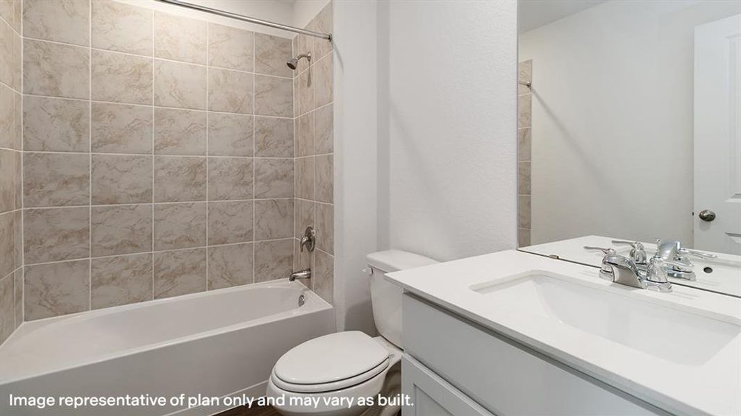 Bathroom with bathtub / shower combination and vanity