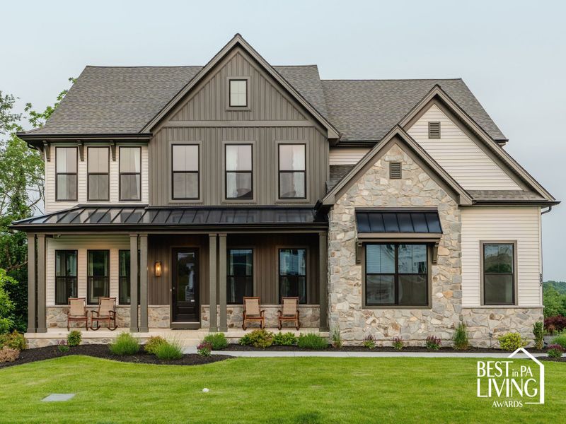 Representative exterior photo of a completed home built from the Hawthorne by Keystone Custom Homes in Windermere Farms, Waxhaw, NC (Image 26). Representative exterior photo of a completed home built from the Hawthorne by Keystone Custom Homes in Windermere Farms, Waxhaw, NC (Image 26).