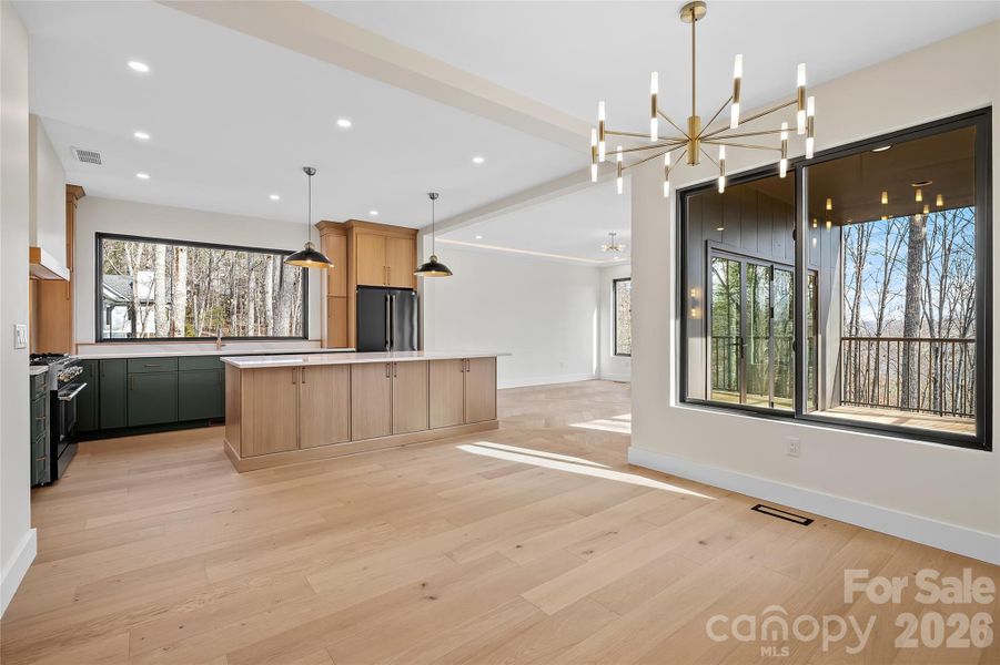 Light filled open floor plan