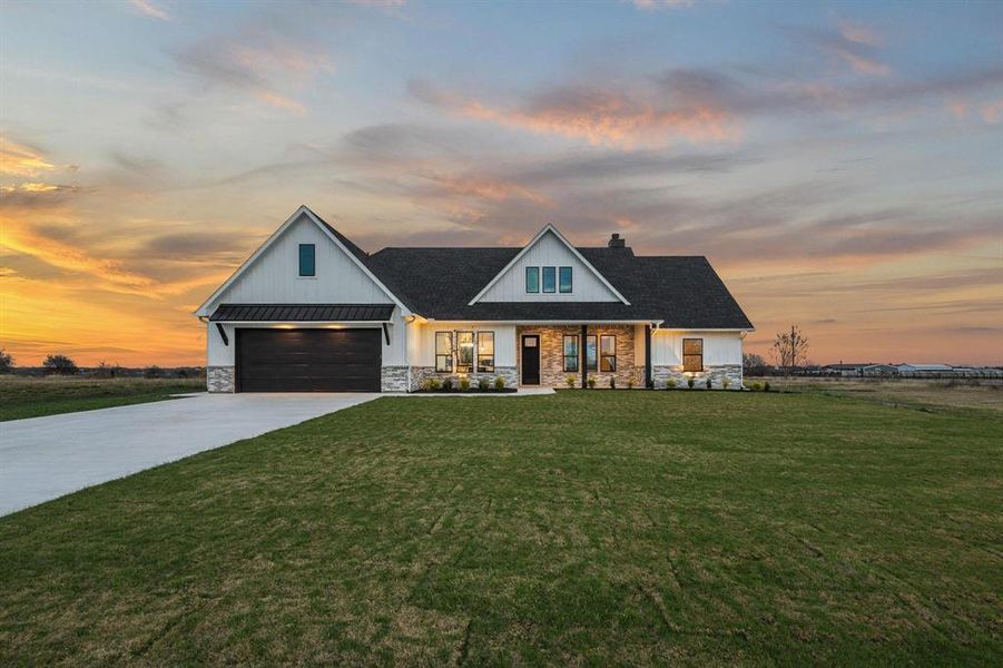 Front exterior of a new home in , Leonard, TX, highlighting curb appeal (Image 1).