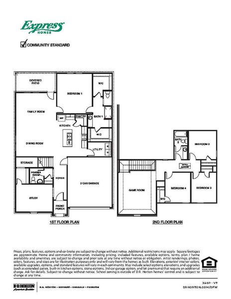 2D floor plan layout of this home in Riverfield, Josephine, TX (Image 2).