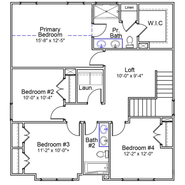 2D floor plan layout of this home in Avenue One, Castle Hayne, NC (Image 4).