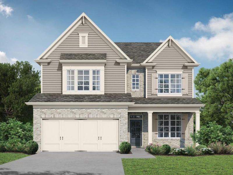 Front exterior of a new home in , Suwanee, GA, highlighting curb appeal (Image 27).