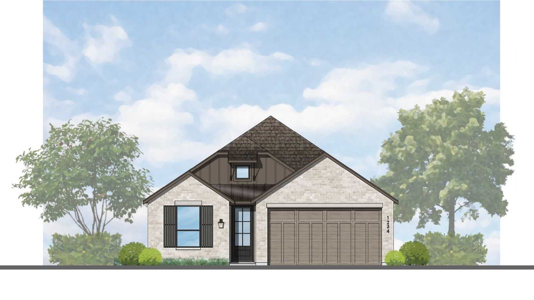Representative rendering of the exterior for the Morgan Plan by Highland Homes (Image 15).