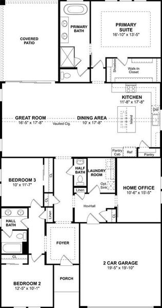 2D floor plan layout of this home in Creekshaw, Royse City, TX (Image 2).