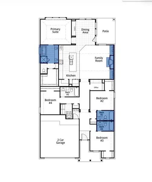 2D floor plan layout of this home in Monterra, Fate, TX (Image 3).