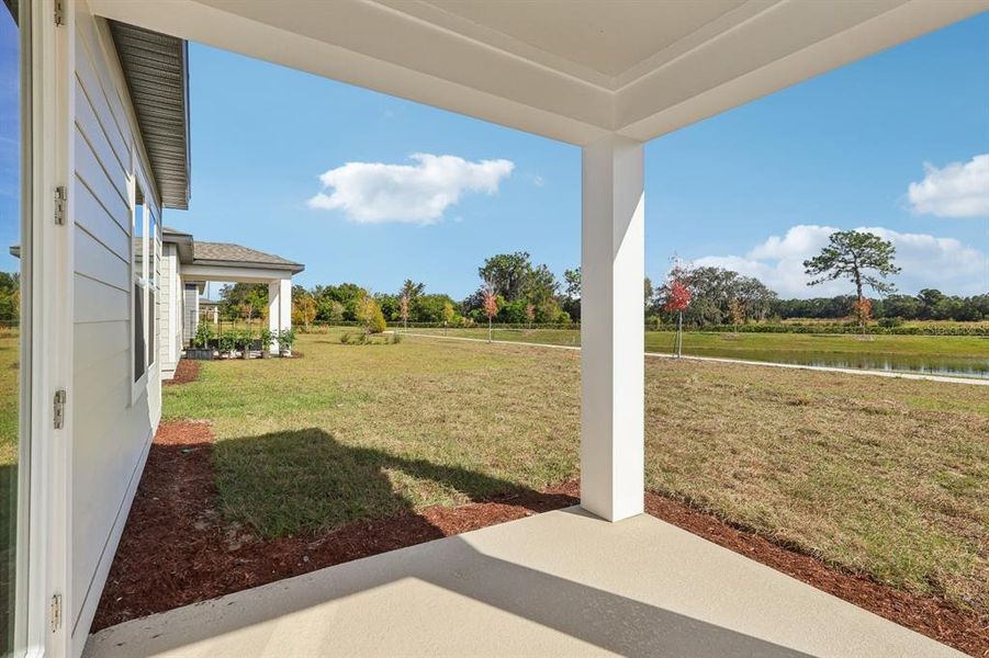 Exterior details and patio area of a home in Ellington Traditional, St. Cloud (Image 3). Exterior details and patio area of a home in Ellington Traditional, St. Cloud (Image 3).