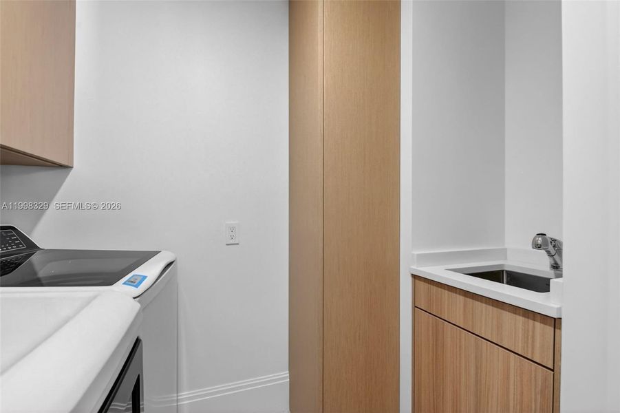 2nd floor laundry with sink