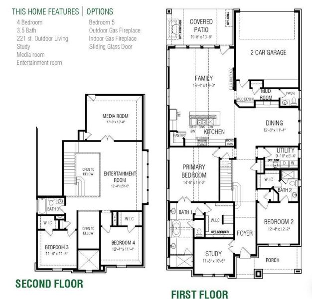 2D floor plan layout of this home in The Grove Frisco, Frisco, TX (Image 4).