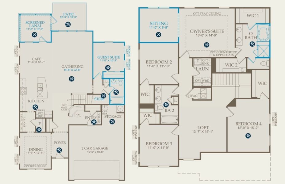 2D floor plan layout of this home in Heartwood, Richmond Hill, GA (Image 5).