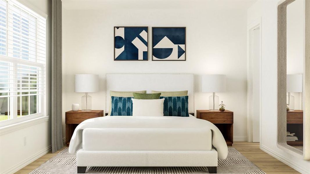 Bedroom featuring light wood-type flooring