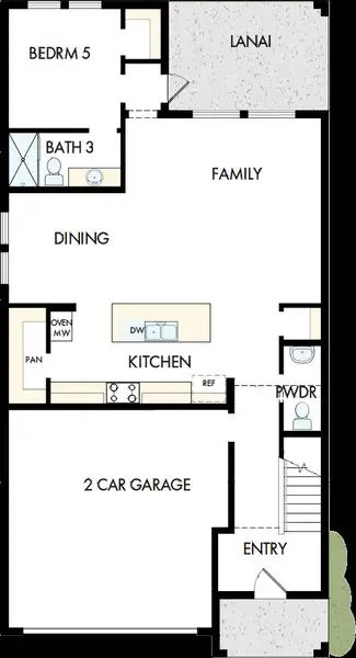 2D floor plan layout of this home in Persimmon Place – Garden Series, Wesley Chapel, FL (Image 4).