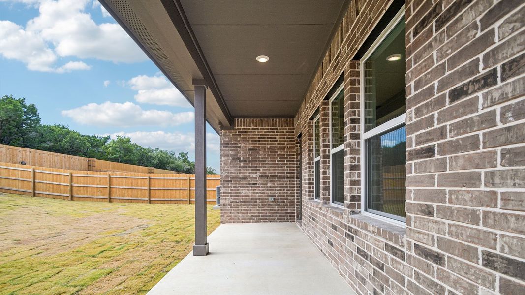Exterior details and patio area of a home in Rosenbusch Ranch, Leander (Image 4).