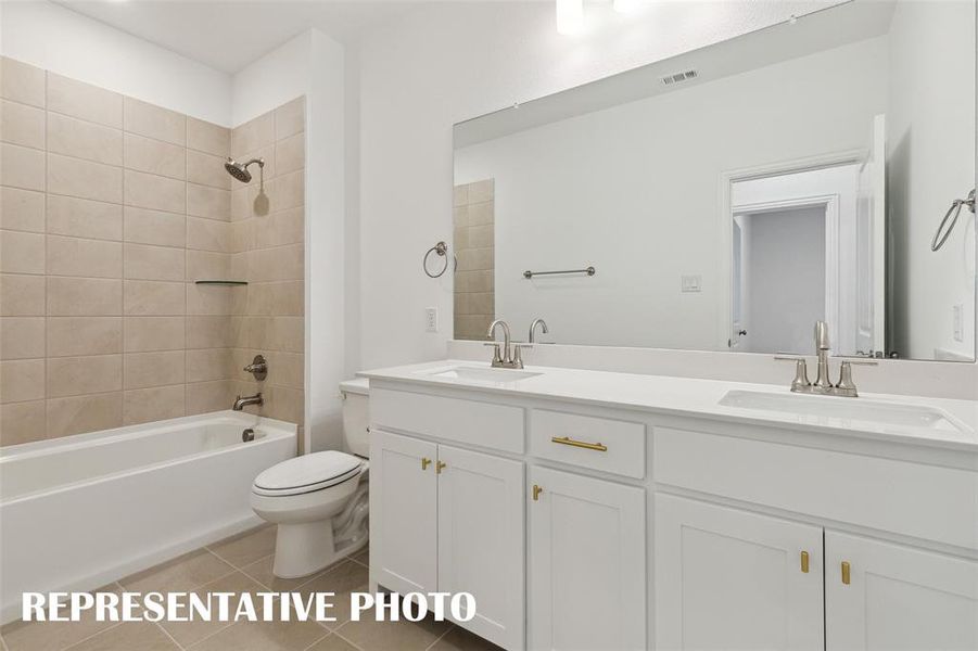 Guests will enjoy their own space in this peaceful and relaxing guest bath.  REPRESENTATIVE PHOTO