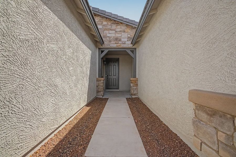 Exterior details and patio area of a home in Forté at Granite Vista, Waddell (Image 3).