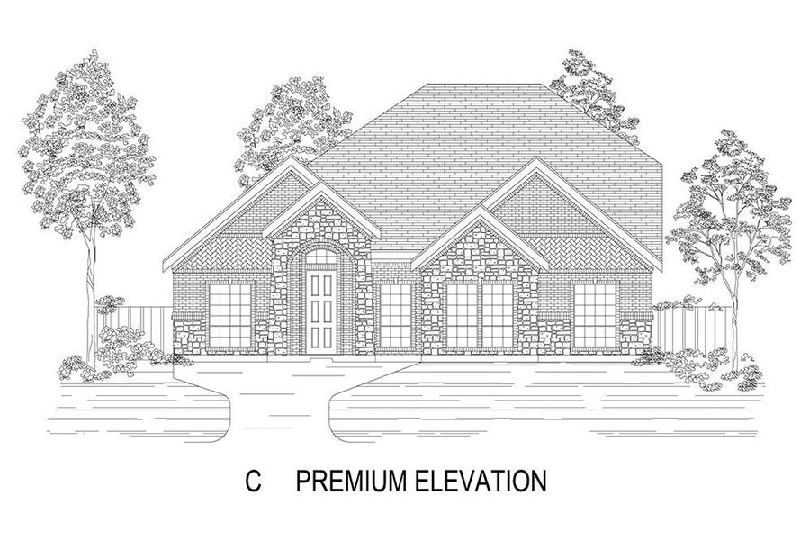 Representative rendering of the exterior for the Waterford 3FSW-EW (w/Game) by First Texas Homes (Image 6).