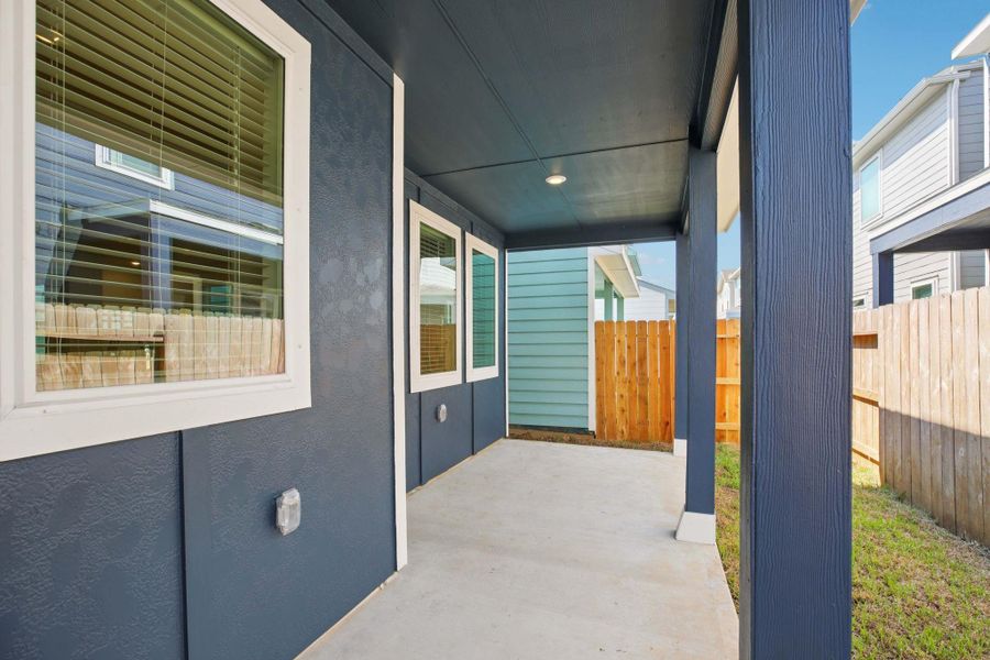 Exterior details and patio area of a home in Kemah Crossing - City Series, Kemah (Image 25). Exterior details and patio area of a home in Kemah Crossing - City Series, Kemah (Image 25).