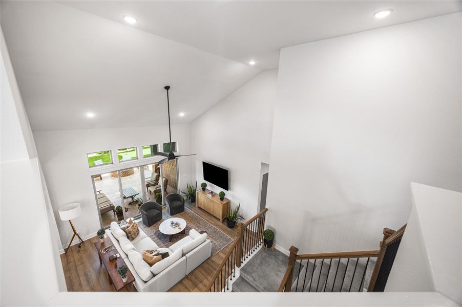 High ceilings throughout.