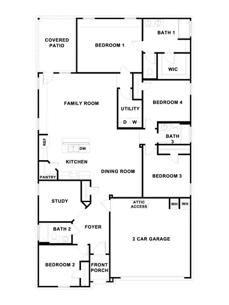 2D floor plan layout for the The Lakeway by D.R. Horton in Revelry, Del Valle, TX (Image 3). 2D floor plan layout for the The Lakeway by D.R. Horton in Revelry, Del Valle, TX (Image 3).