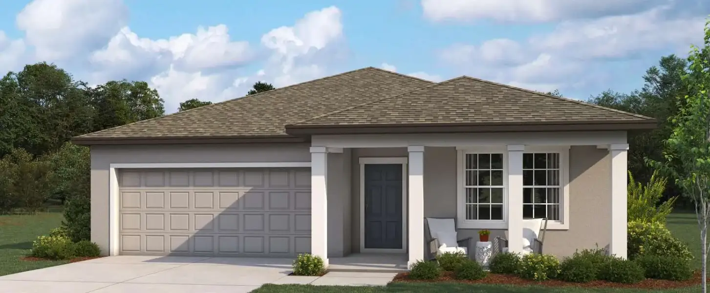 Representative exterior photo of a completed home built from the Reef by Ashton Woods in Berry Bay, Wimauma, FL (Image 3). Representative exterior photo of a completed home built from the Reef by Ashton Woods in Berry Bay, Wimauma, FL (Image 3).