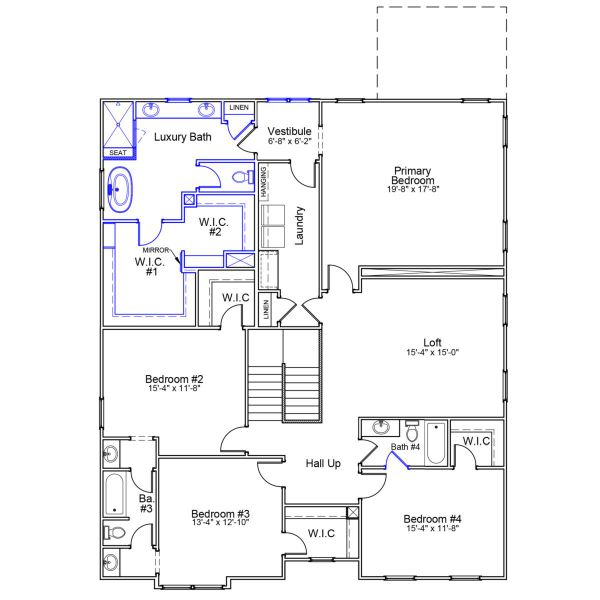 2D floor plan layout of this home in Cornerstone, Anderson, SC (Image 4). 2D floor plan layout of this home in Cornerstone, Anderson, SC (Image 4).