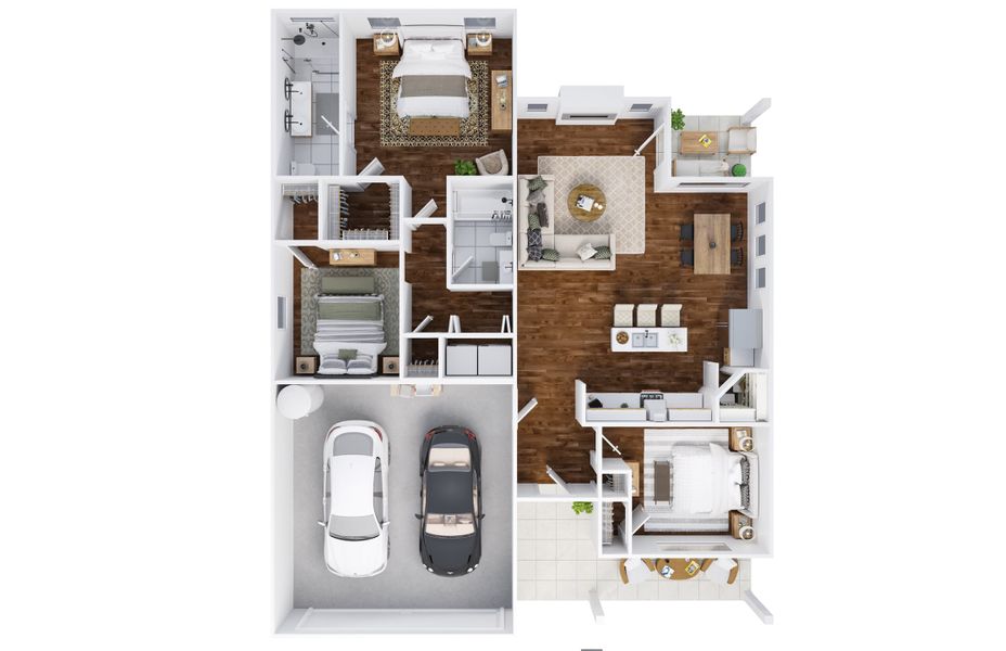 2D floor plan layout for the Hickory by Rockwood Homes in New Hope Estates, Nashville, TN (Image 3).