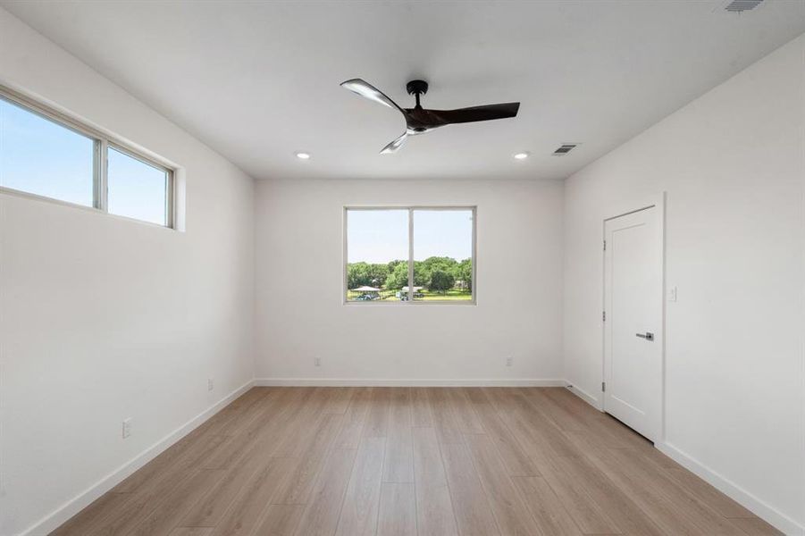 2nd floor ensuite bedroom with water front views.