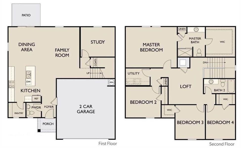 2D floor plan layout of this home in Kendall Grove, McDonough, GA (Image 3).