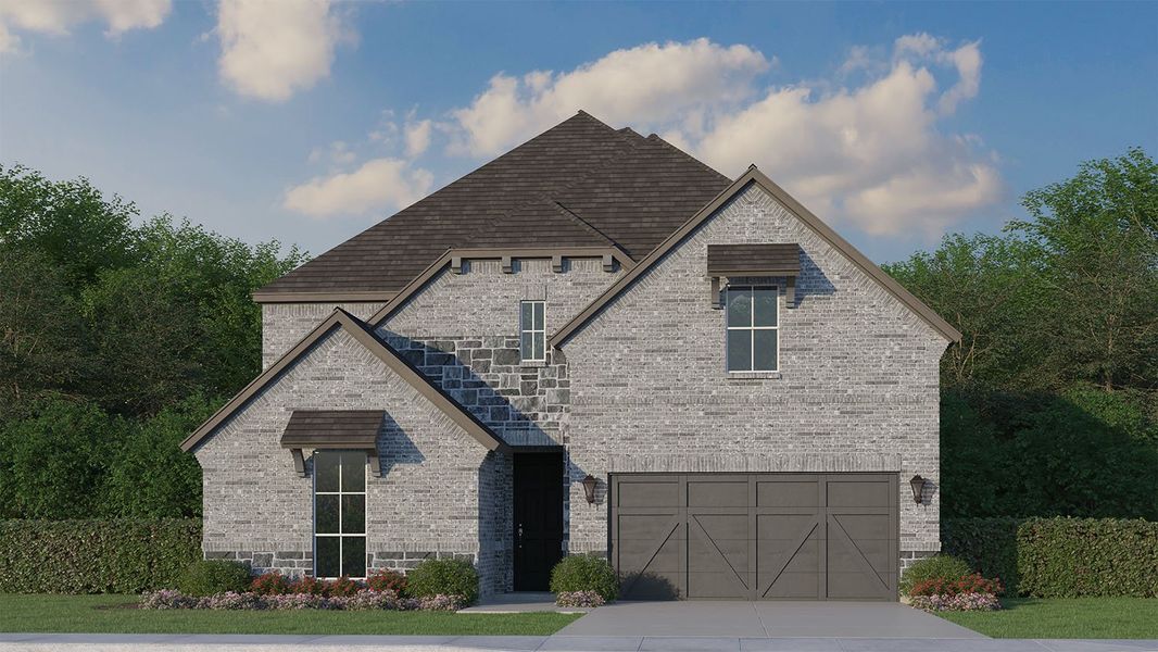 Plan 1146 Elevation B w/ Stone