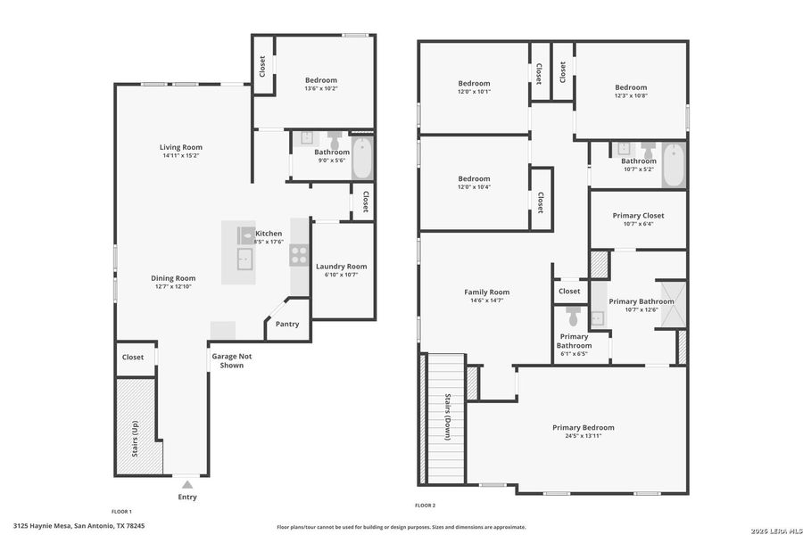 2D floor plan layout of this home in Laurel Vistas, San Antonio, TX (Image 4).