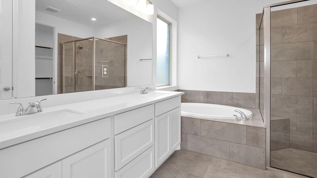 Furnished interior view inside a new home in Amira 45', Tomball (Image 5). Furnished interior view inside a new home in Amira 45', Tomball (Image 5).