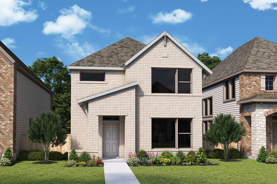 Representative exterior photo of a completed home built from the The Capri by David Weekley Homes in Solterra - Cottage Series, Mesquite, TX (Image 1).