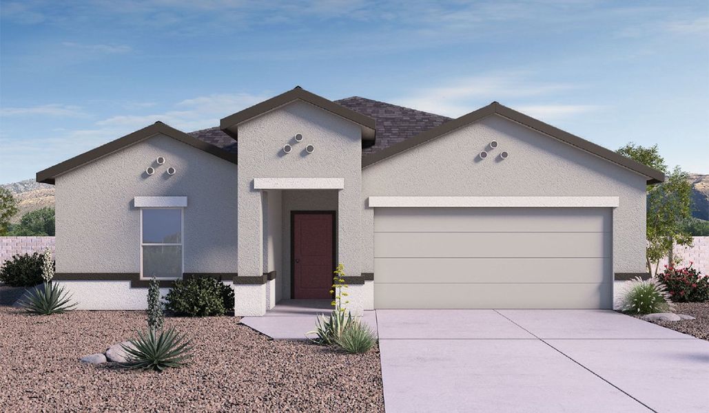 Representative exterior photo of a completed home built from the Cali by D.R. Horton in Sycamore Vista, Vail, AZ (Image 1). Representative exterior photo of a completed home built from the Cali by D.R. Horton in Sycamore Vista, Vail, AZ (Image 1).