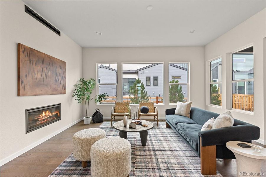 Furnished interior view inside a new home in Lyric at Ridgegate, Lone Tree (Image 36).
