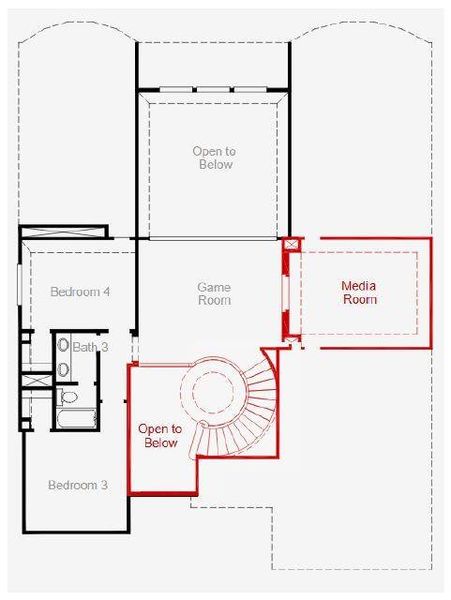 2D floor plan layout of this home in The Highlands, Porter, TX (Image 4).