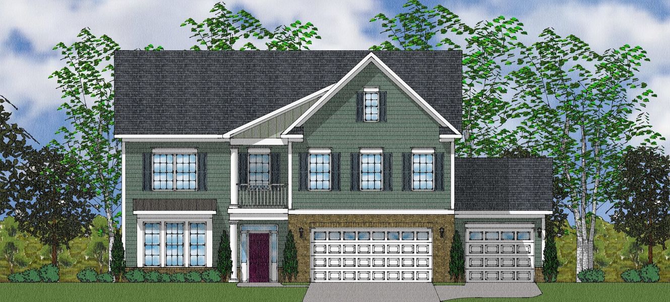 Representative exterior photo of a completed home built from the Cushing II - Elite Collection by Mungo Homes in Suter Estates, Easley, SC (Image 29).