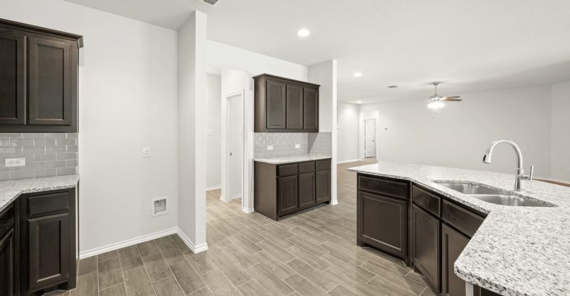 Representative exterior photo of a completed home built from the Hadleigh by Impression Homes in Mountain Valley, Burleson, TX (Image 7). Representative exterior photo of a completed home built from the Hadleigh by Impression Homes in Mountain Valley, Burleson, TX (Image 7).