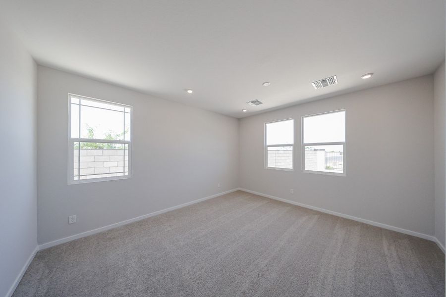 A room with windows.