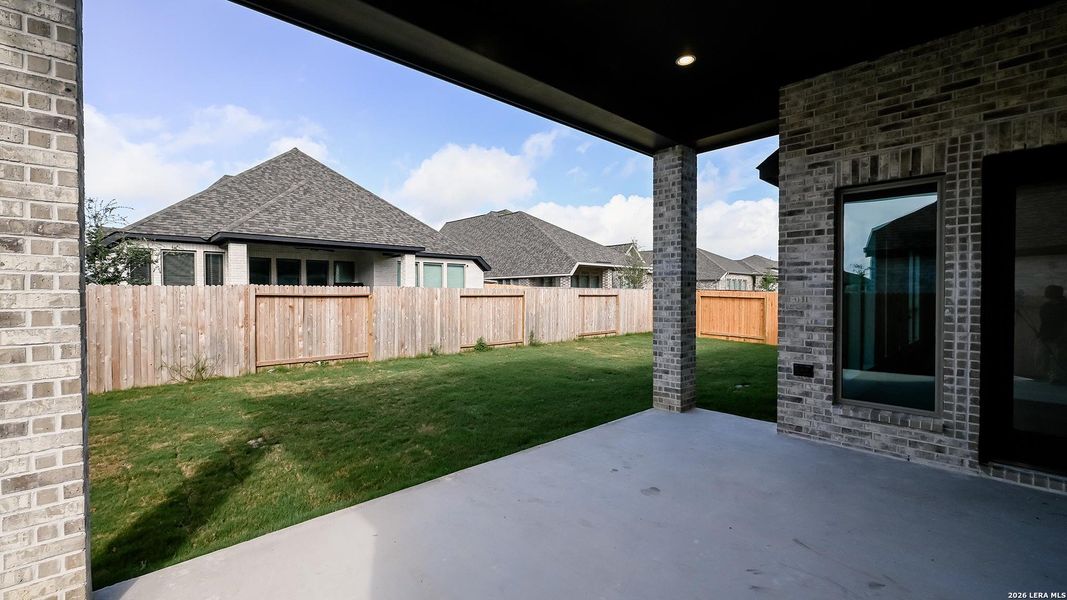 Exterior details and patio area of a home in Meadows of Mill Creek, Seguin (Image 21). Exterior details and patio area of a home in Meadows of Mill Creek, Seguin (Image 21).