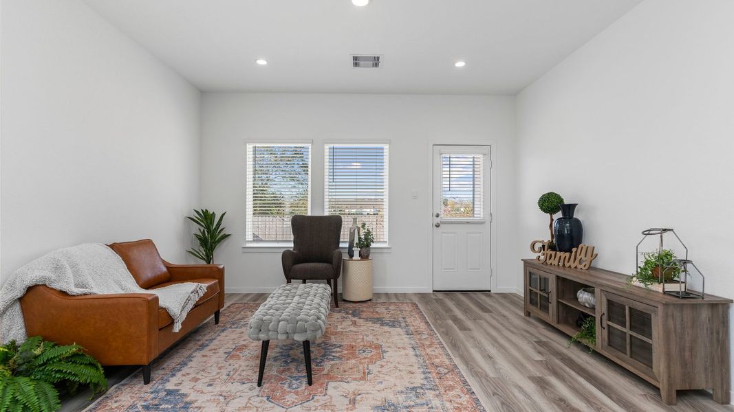 Representative furnished interior of a home built from the FLORENCE by D.R. Horton in Lakes at Westland Ranch, League City (Image 10).