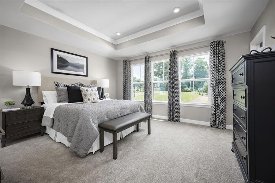 Representative furnished interior of a home built from the Roxbury Grande by Ryan Homes in Creek Water Townhomes, Fort Mill (Image 9).